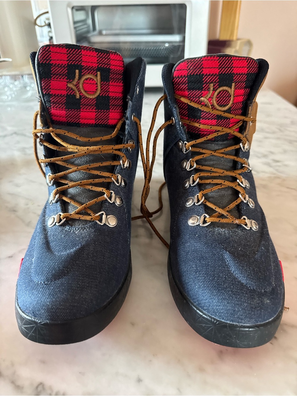 Nike KD 6 NSW Lifestyle QS People’s Champ Denim Plaid High Tops Unisex Size 8